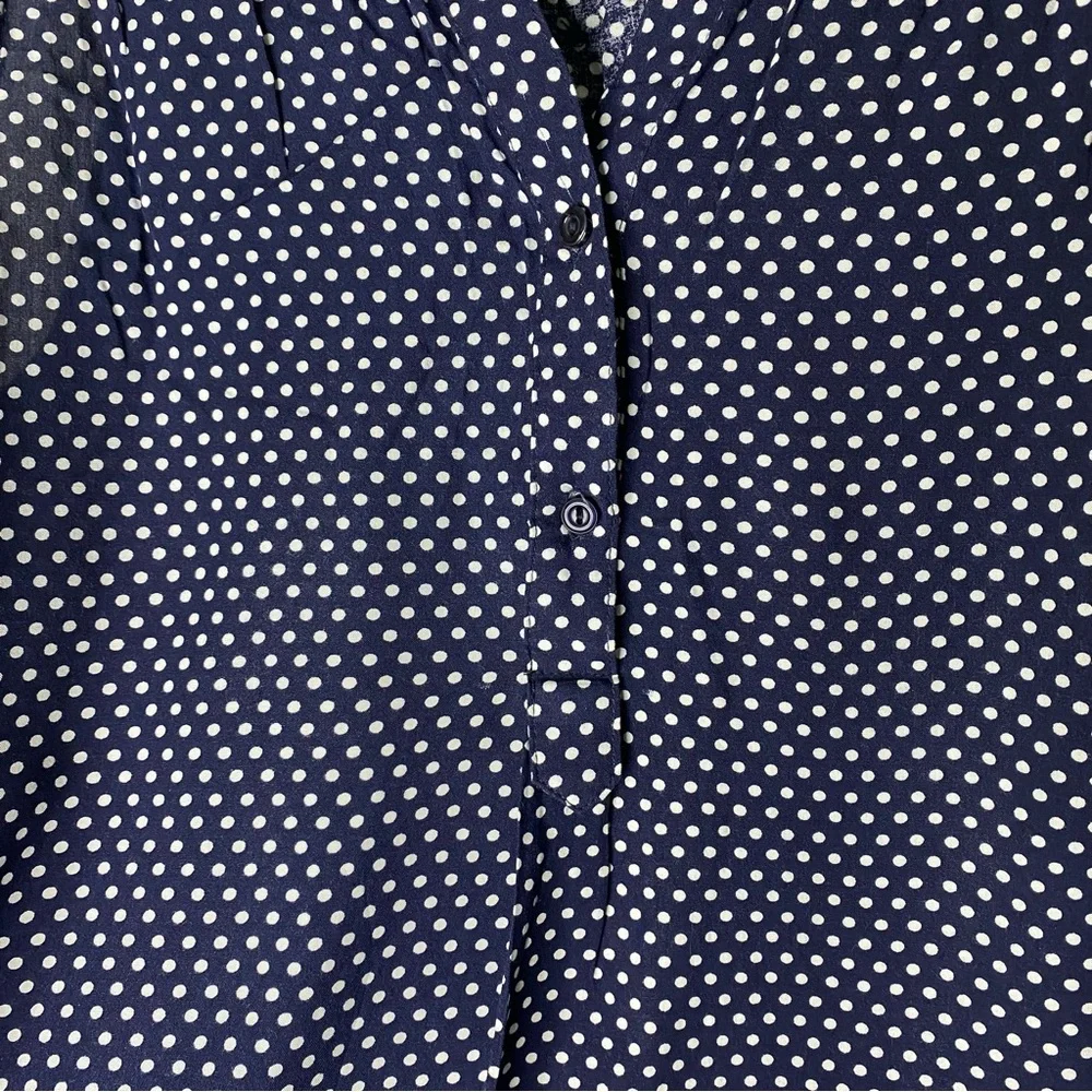 Fun2Fun Navy Polka Dot Blouse Small Sleeveless Rayon Retro Classic Top - Picture 7 of 8